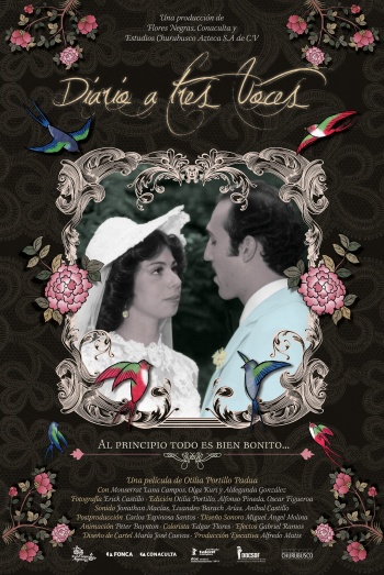 Afiche 'Diario a tres voces' de Otlilia Portillo